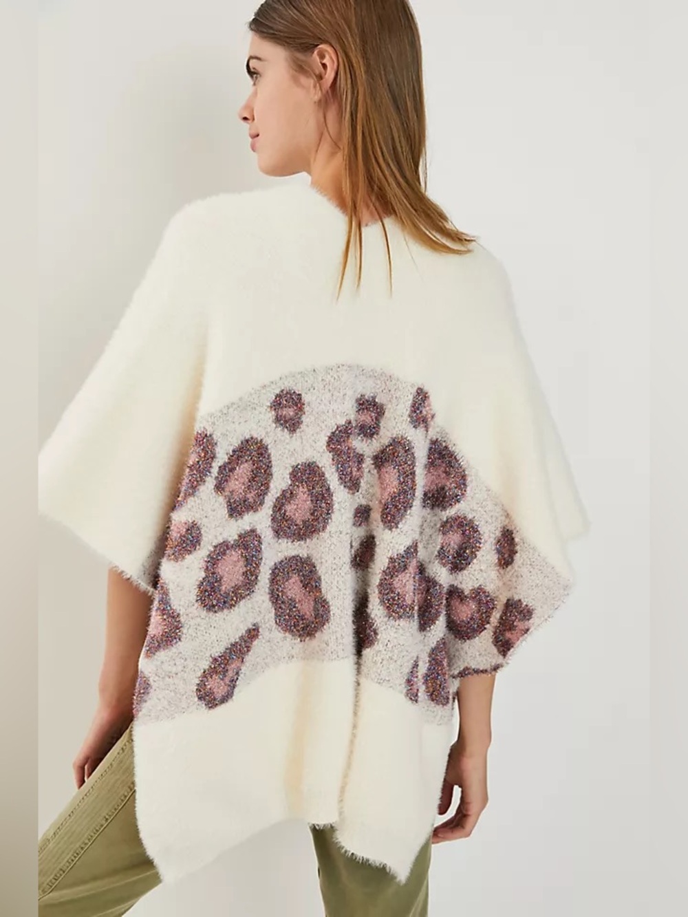 Anthropologie Kenzie leopard shimmer one size kimono cardigan shrug